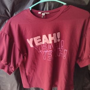 Speechless Kids top maroon with textured letters girls size large